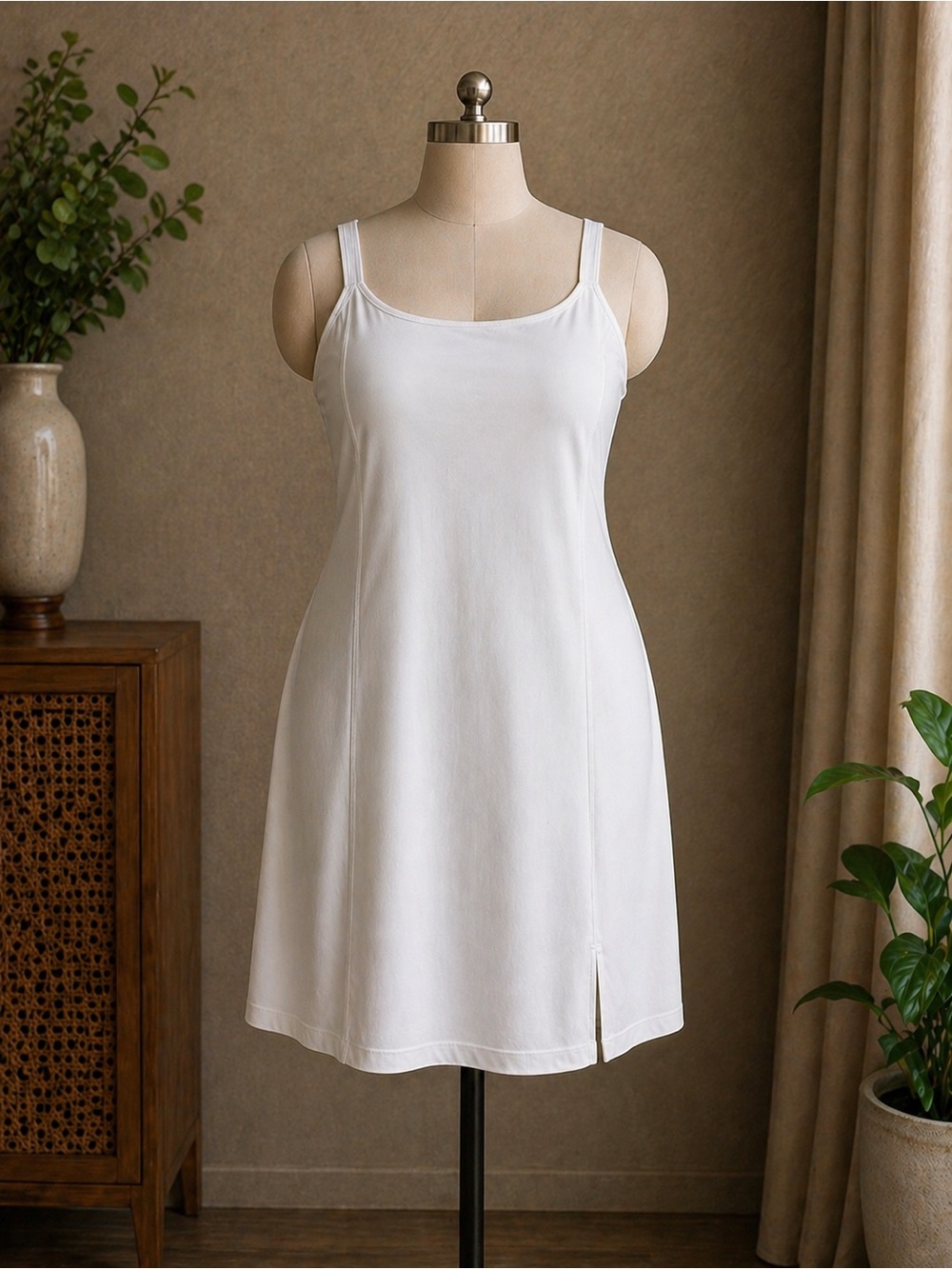YPB Abercrombie Sculptlux XXL White Athletic Dress - Shorts Adjustable Straps